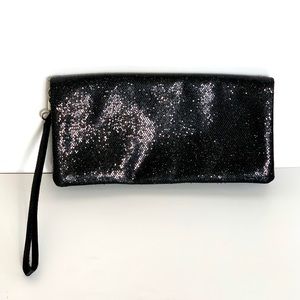 Evening Clutch Black Fish Scales Like Fabric
